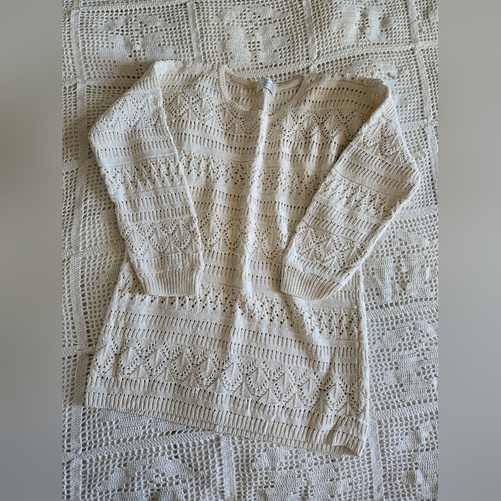 Heavy Cotton Cream Knit Sweater